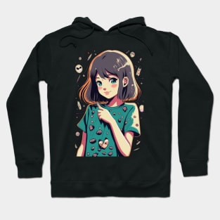 Kawaii anime girl with brown hair Hoodie